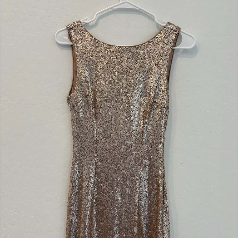 Lulus Rose Gold Sequin Sleeveless Bodycon Dress XS Prom Formal